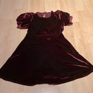 ZARA burgundy velvet dress size 10
